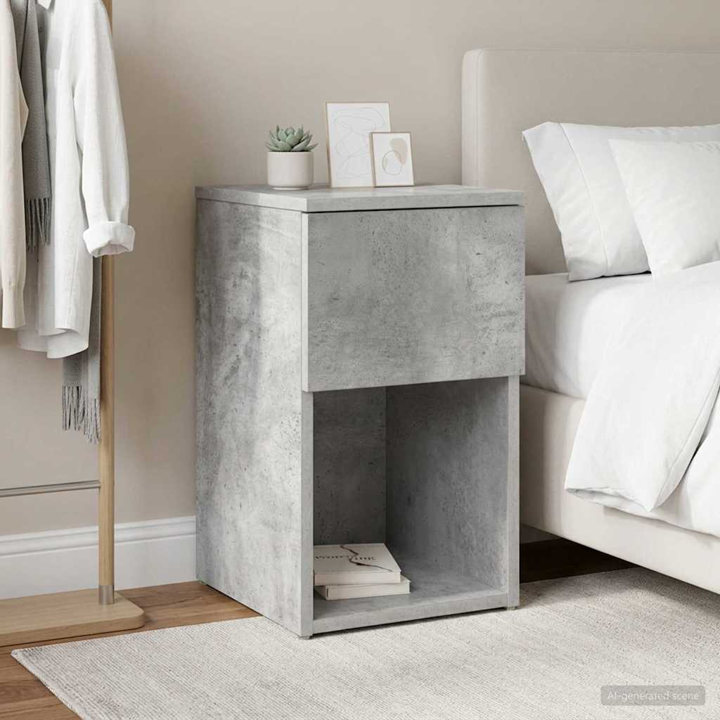 vidaXL Bettschrank Betongrau 29 x 31,5 x 49 cm Holzwerkstoff