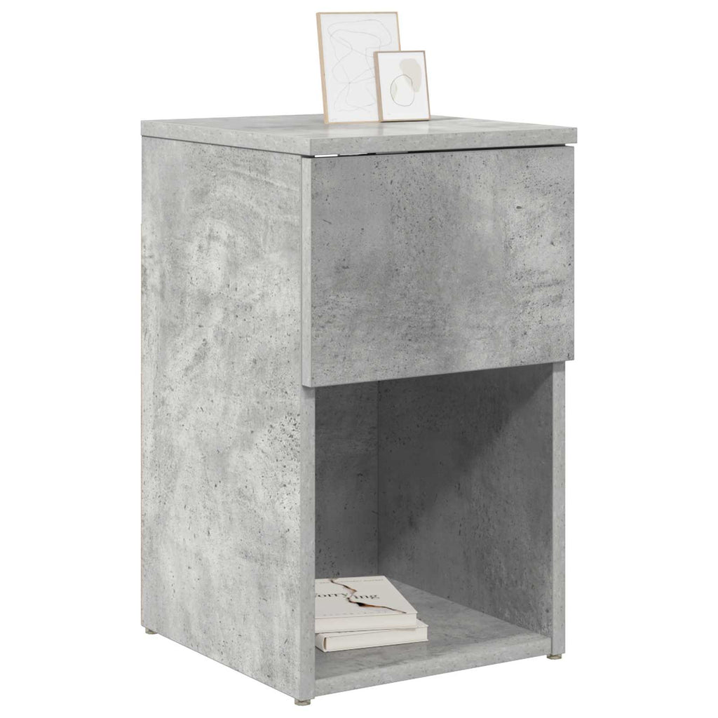 vidaXL Bettschrank Betongrau 29 x 31,5 x 49 cm Holzwerkstoff