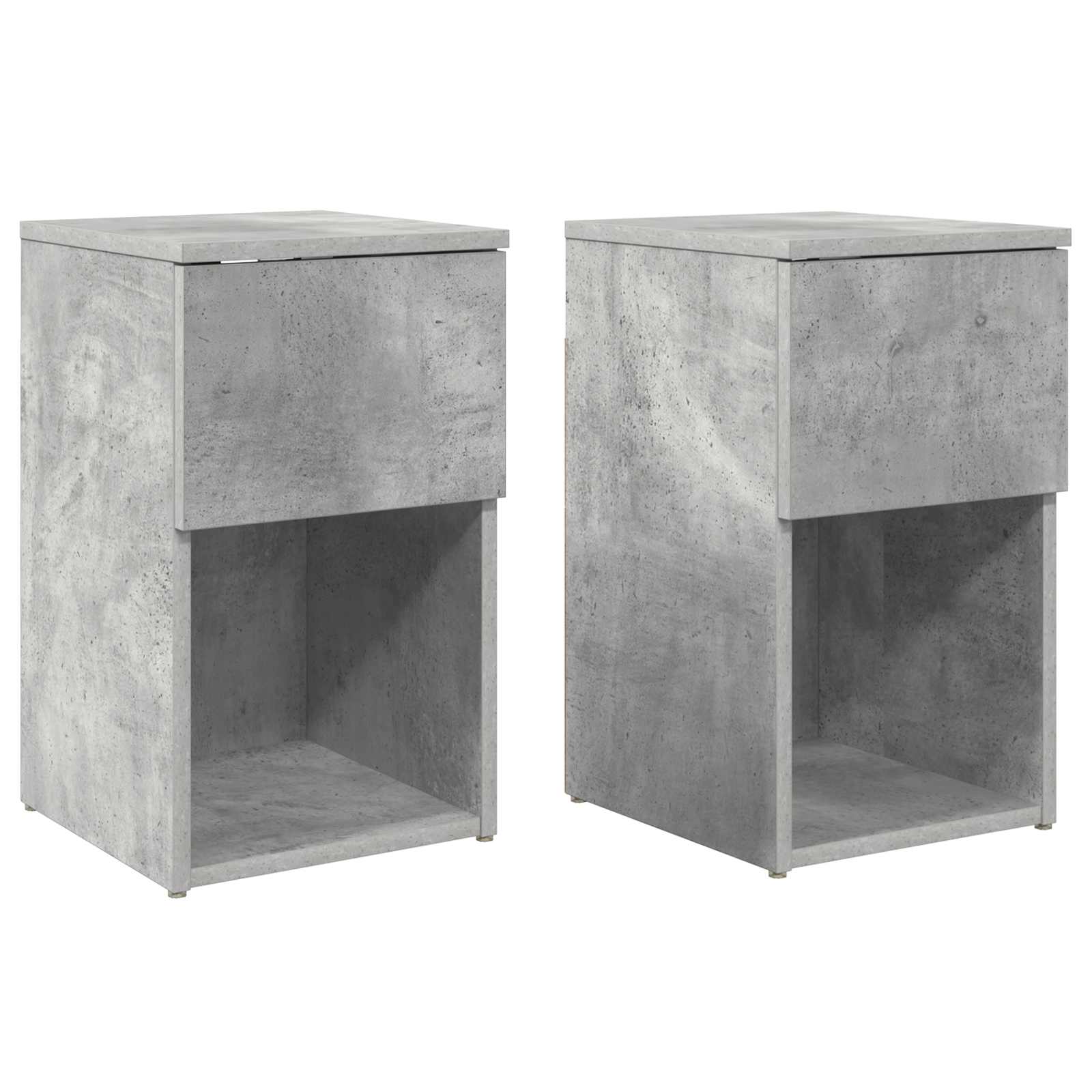 vidaXL Bettschrank 2 pcs Betongrau 29 x 31,5 x 49 cm Holzwerkstoff