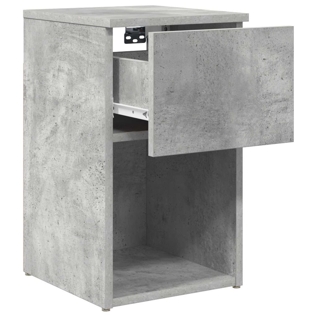 vidaXL Bettschrank 2 pcs Betongrau 29 x 31,5 x 49 cm Holzwerkstoff