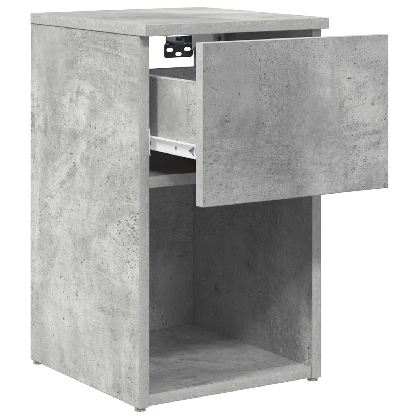 vidaXL Bettschrank 2 pcs Betongrau 29 x 31,5 x 49 cm Holzwerkstoff