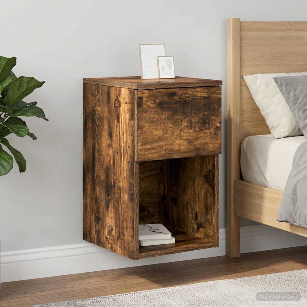 vidaXL Bettschrank Geräucherte Eiche 29 x 31,5 x 49 cm Holzwerkstoff