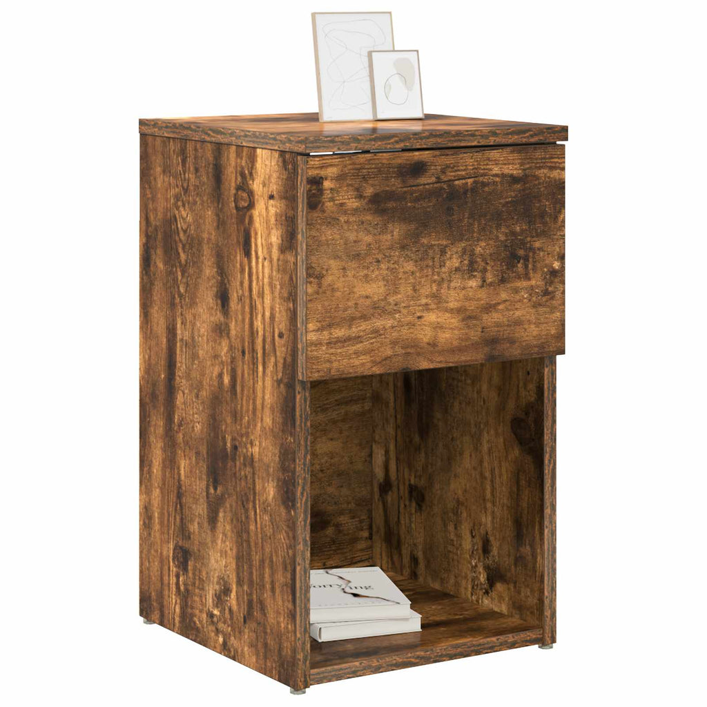 vidaXL Bettschrank Geräucherte Eiche 29 x 31,5 x 49 cm Holzwerkstoff