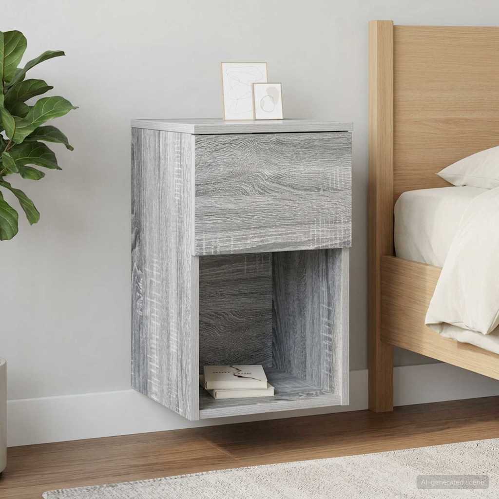vidaXL Bettschrank Graues Sonoma 29 x 31,5 x 49 cm Holzwerkstoff