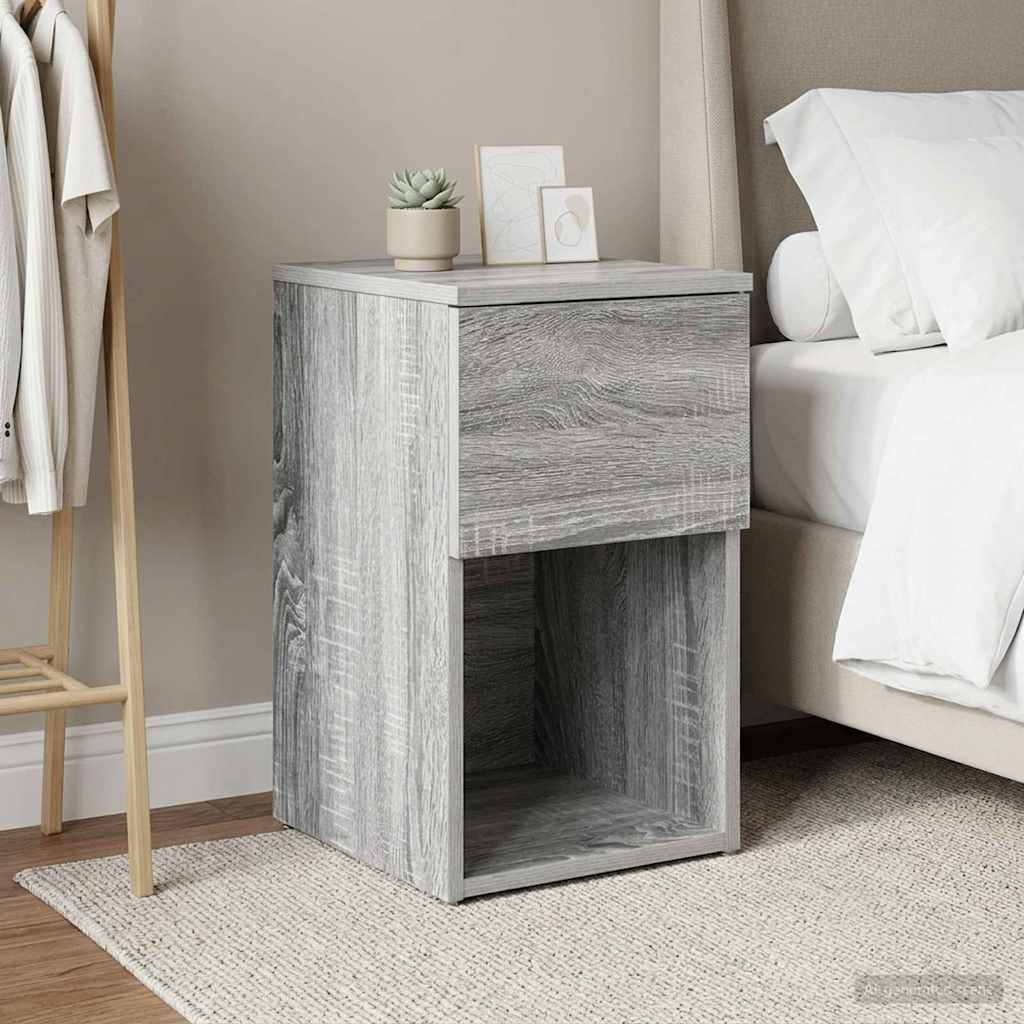 vidaXL Bettschrank Graues Sonoma 29 x 31,5 x 49 cm Holzwerkstoff
