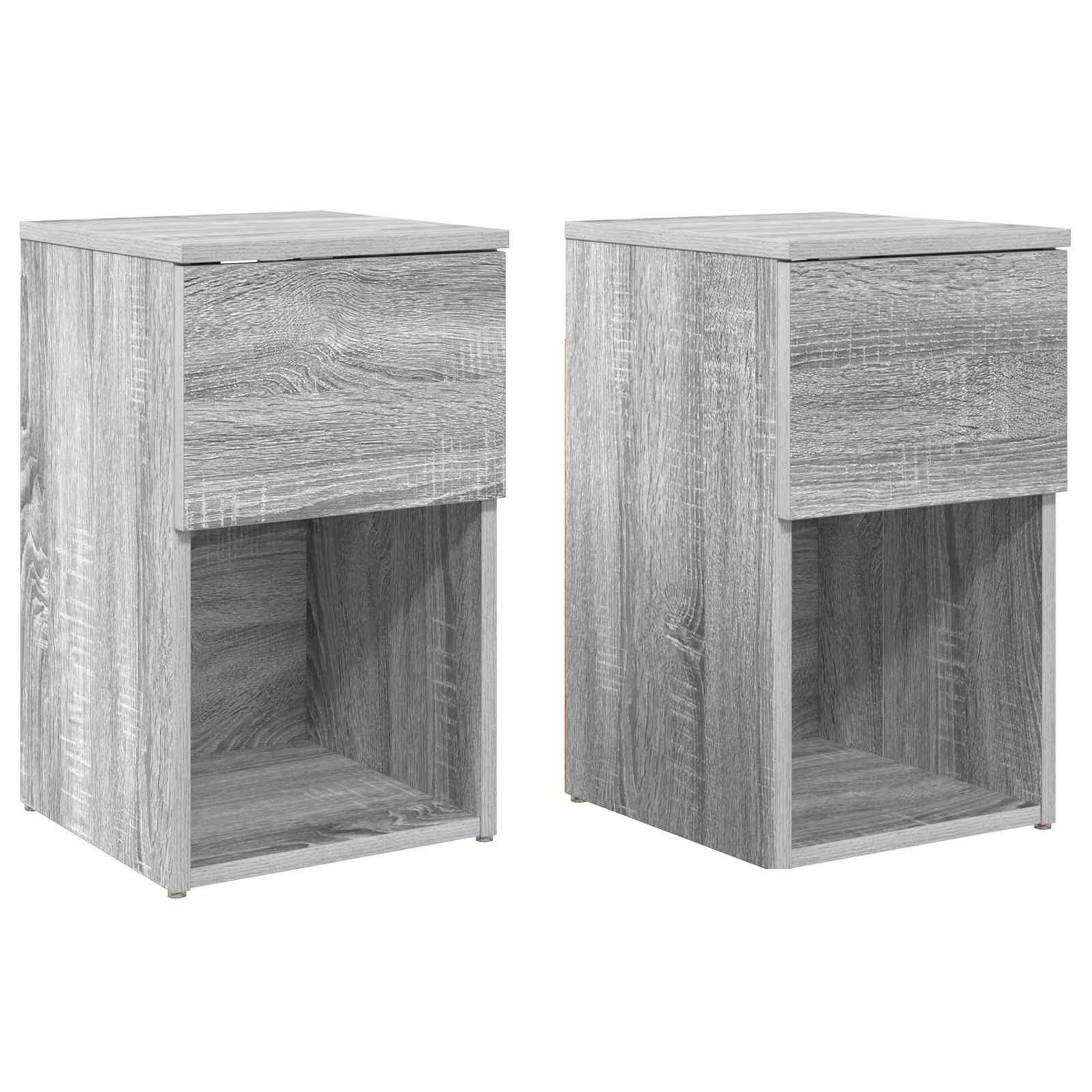 vidaXL Bettschrank 2 pcs Graues Sonoma 29 x 31,5 x 49 cm Holzwerkstoff