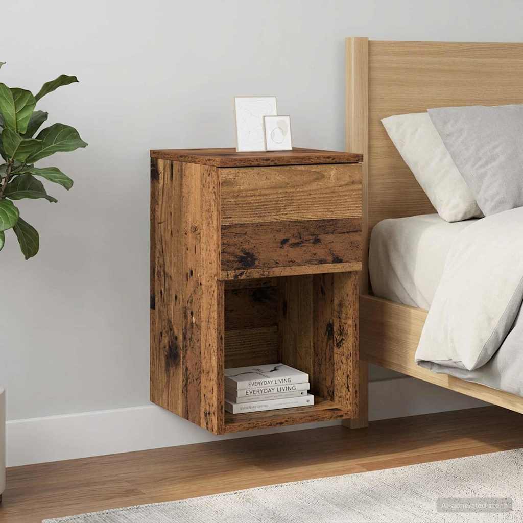 vidaXL Bettschrank Altholz 29 x 31,5 x 49 cm Holzwerkstoff