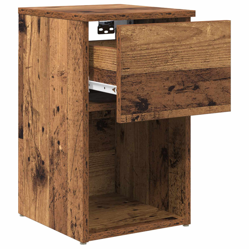 vidaXL Bettschrank Altholz 29 x 31,5 x 49 cm Holzwerkstoff