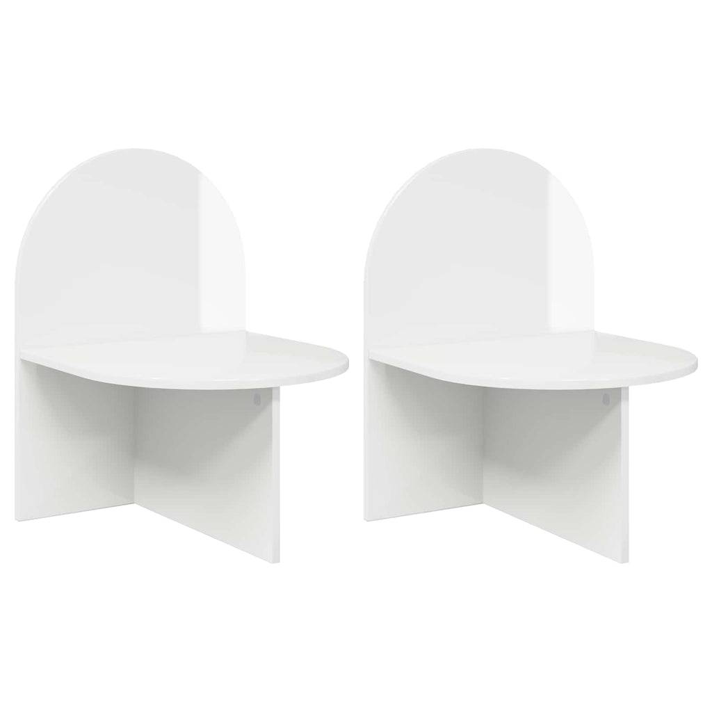 vidaXL Nachttisch 2 pcs Hochglanz Weiß 48 x 49 x 65 cm Holzwerkstoff