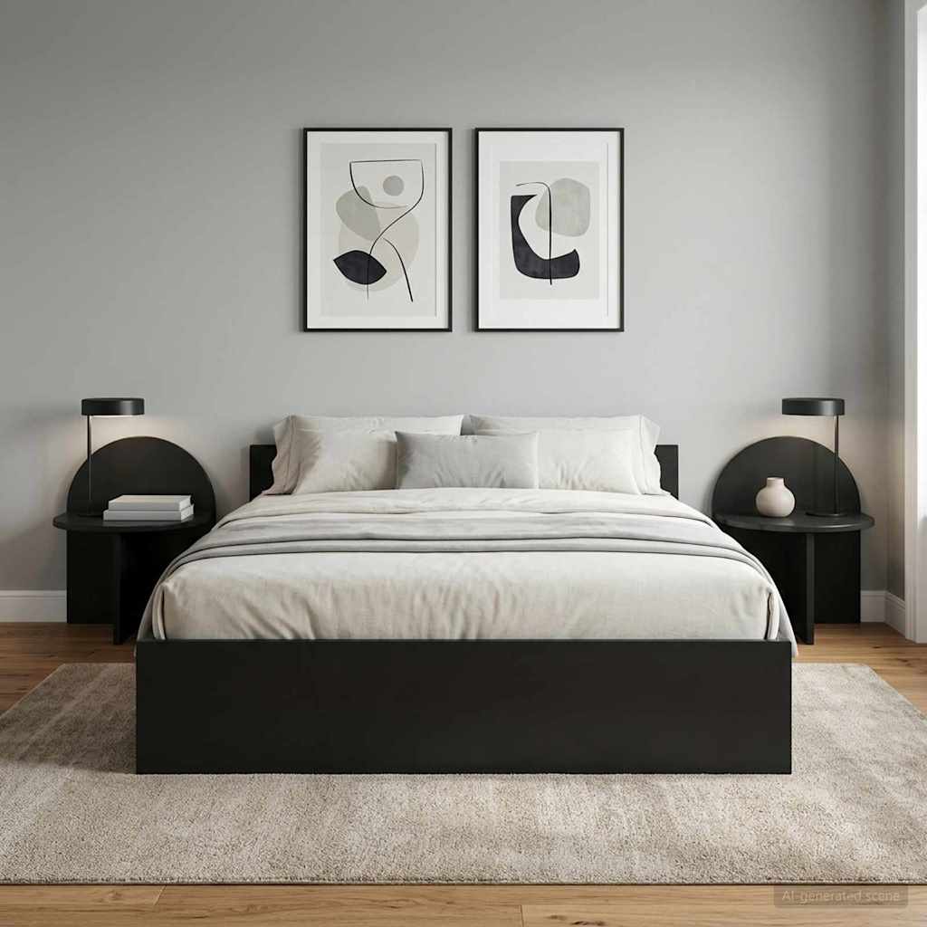 vidaXL Nachttisch 2 pcs Schwarze Eiche 40 x 35,5 x 45,5 cm