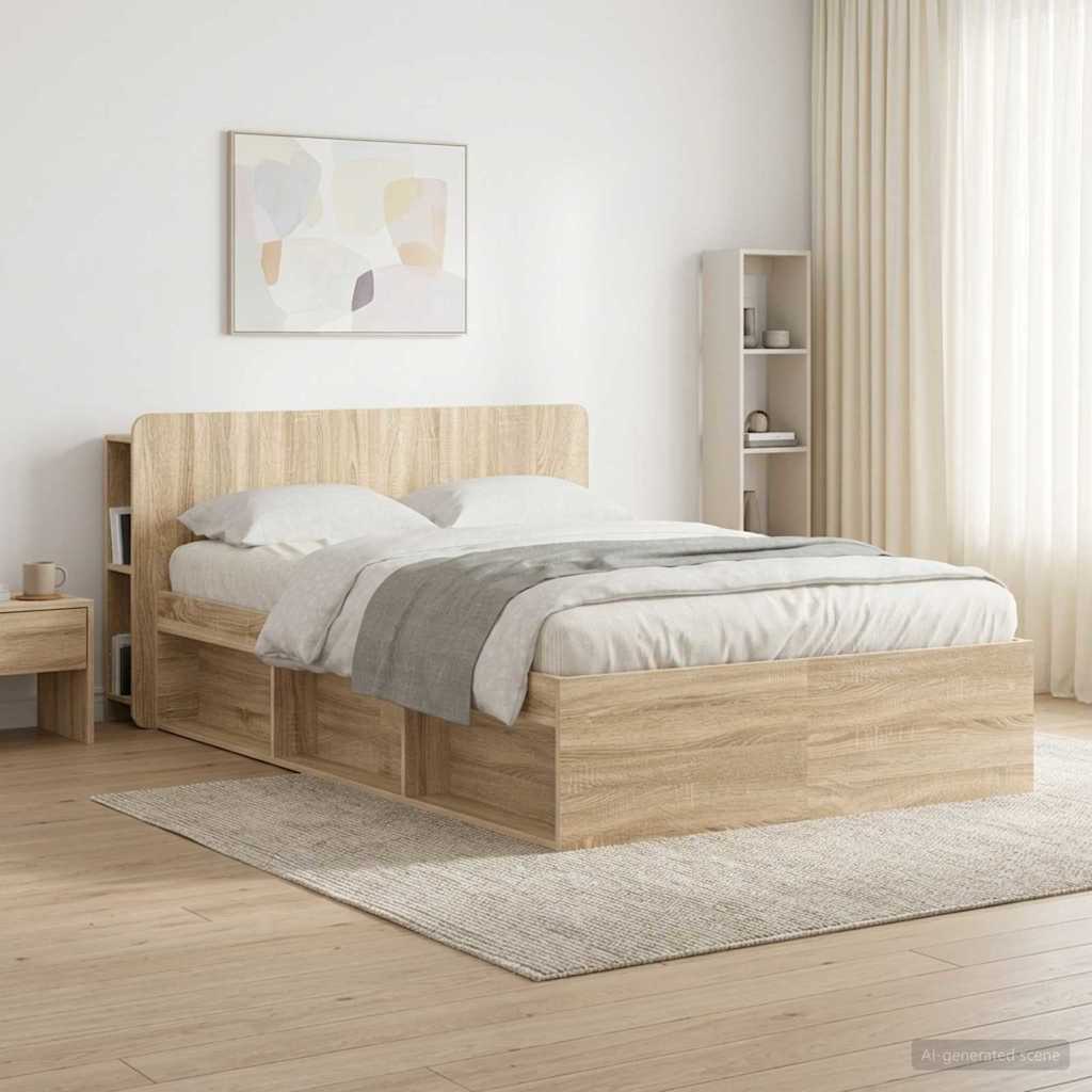 vidaXL Kopfteil Schrank mit Speicher Sonoma Holzwerkstoff