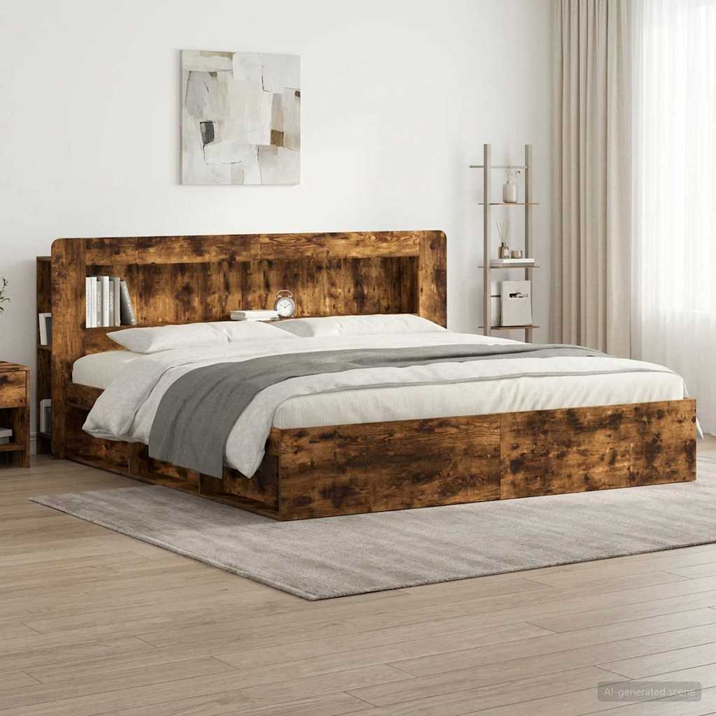 vidaXL Kopfteil-Schrank Geräucherte Eiche 215 x 18,5 x 100 cm