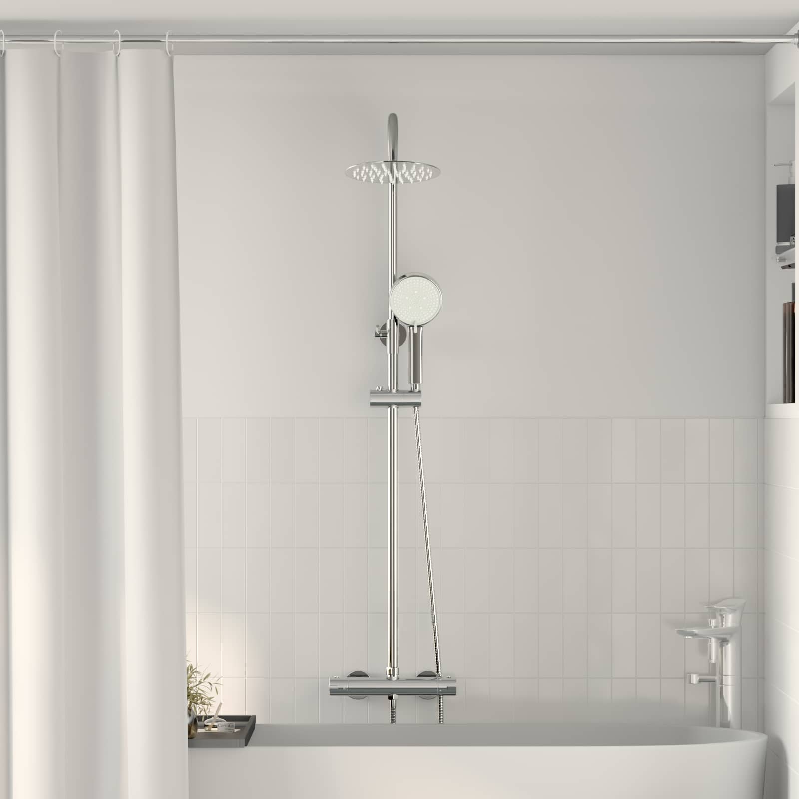 vidaXL Thermostatisches Duschset Chrom SS201