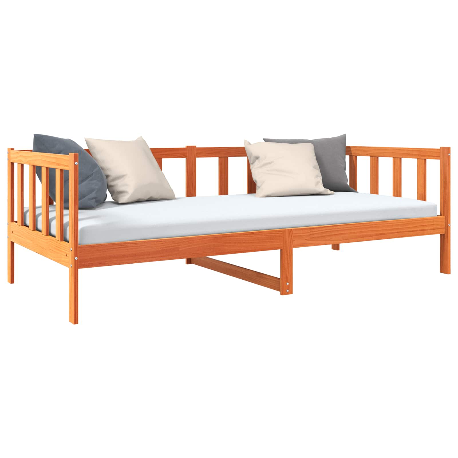 vidaXL Bettrahmen Wachsbraun 90 x 190 cm Massives Kiefernholz