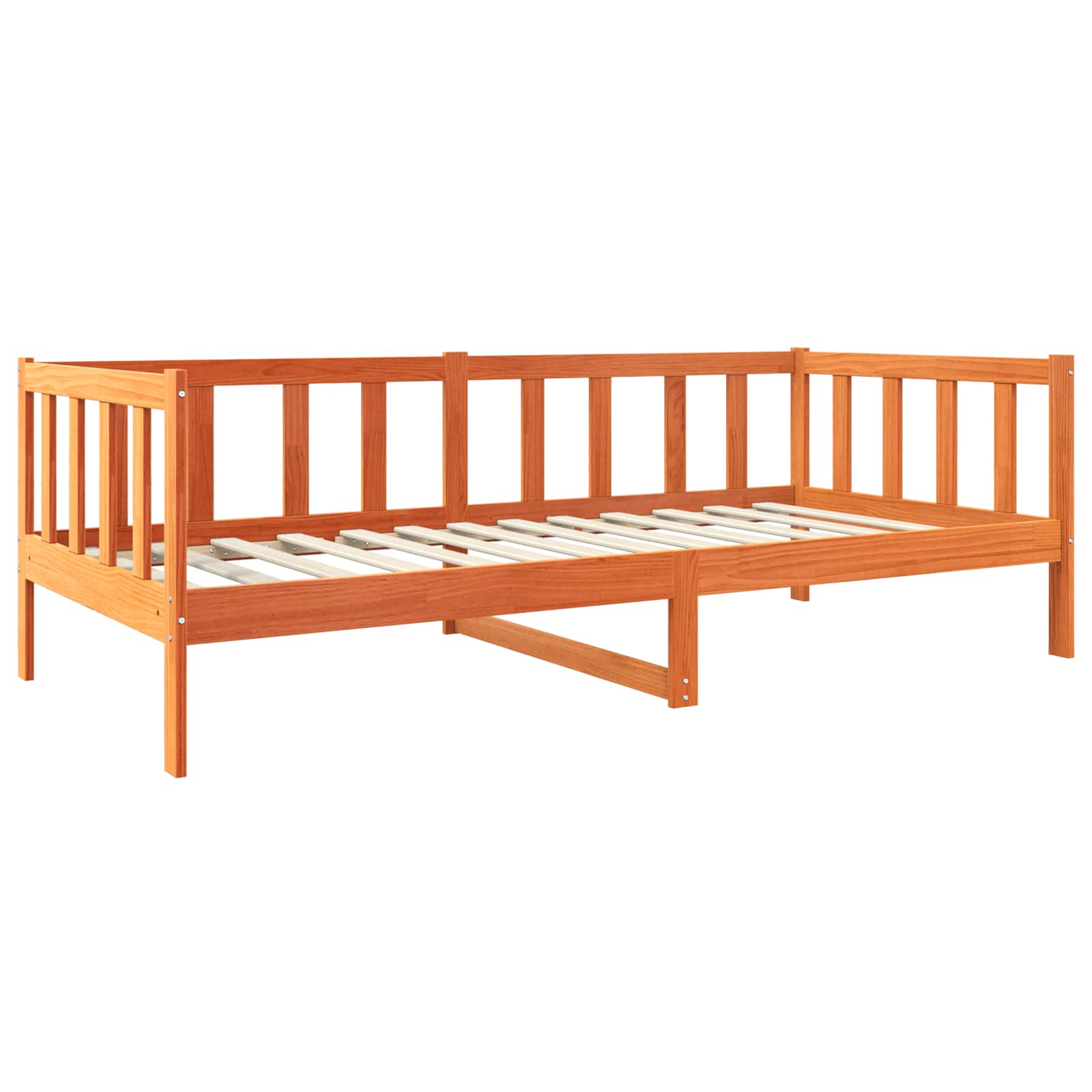 vidaXL Bettrahmen Wachsbraun 90 x 190 cm Massives Kiefernholz