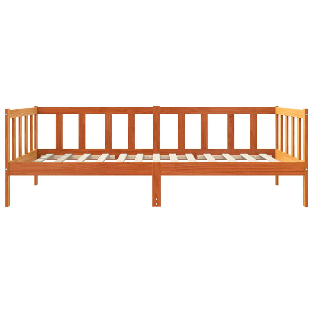 vidaXL Bettrahmen Wachsbraun 90 x 190 cm Massives Kiefernholz