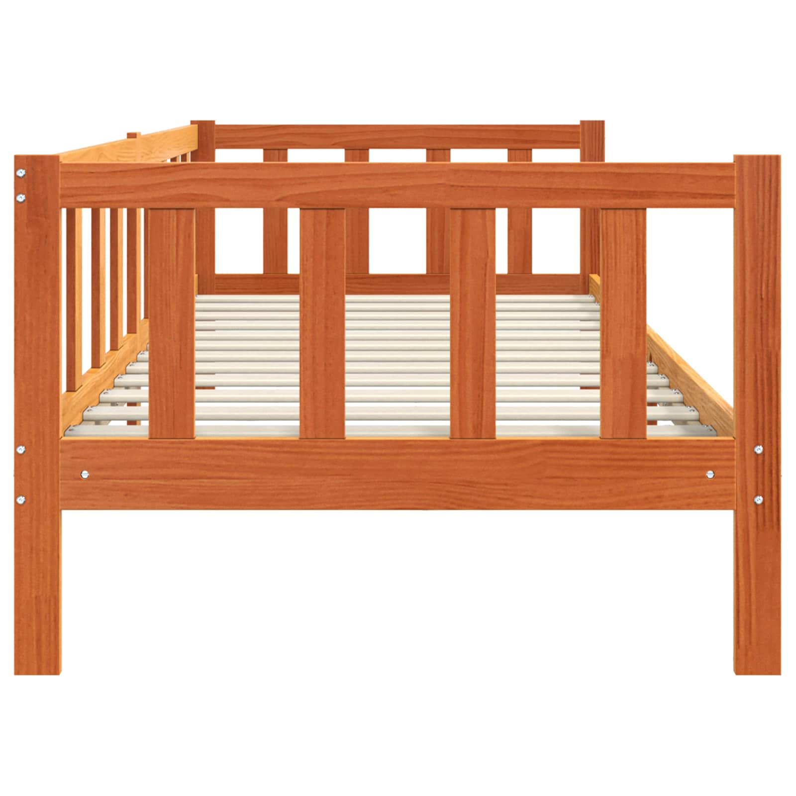 vidaXL Bettrahmen Wachsbraun 90 x 190 cm Massives Kiefernholz