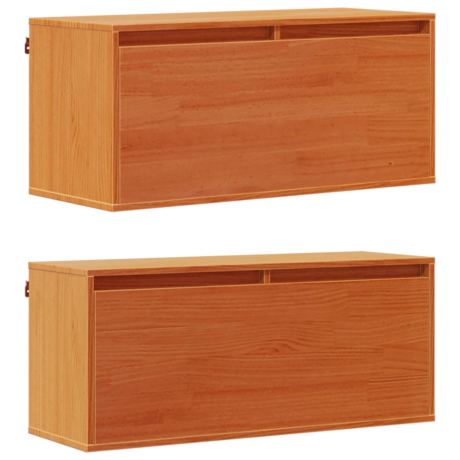 vidaXL Wandschrank mit Regal mit Tür 2 pcs Wachsbraun 80 x 30 x 35 cm