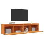 vidaXL Wandschrank mit Regal mit Tür 2 pcs Wachsbraun 80 x 30 x 35 cm