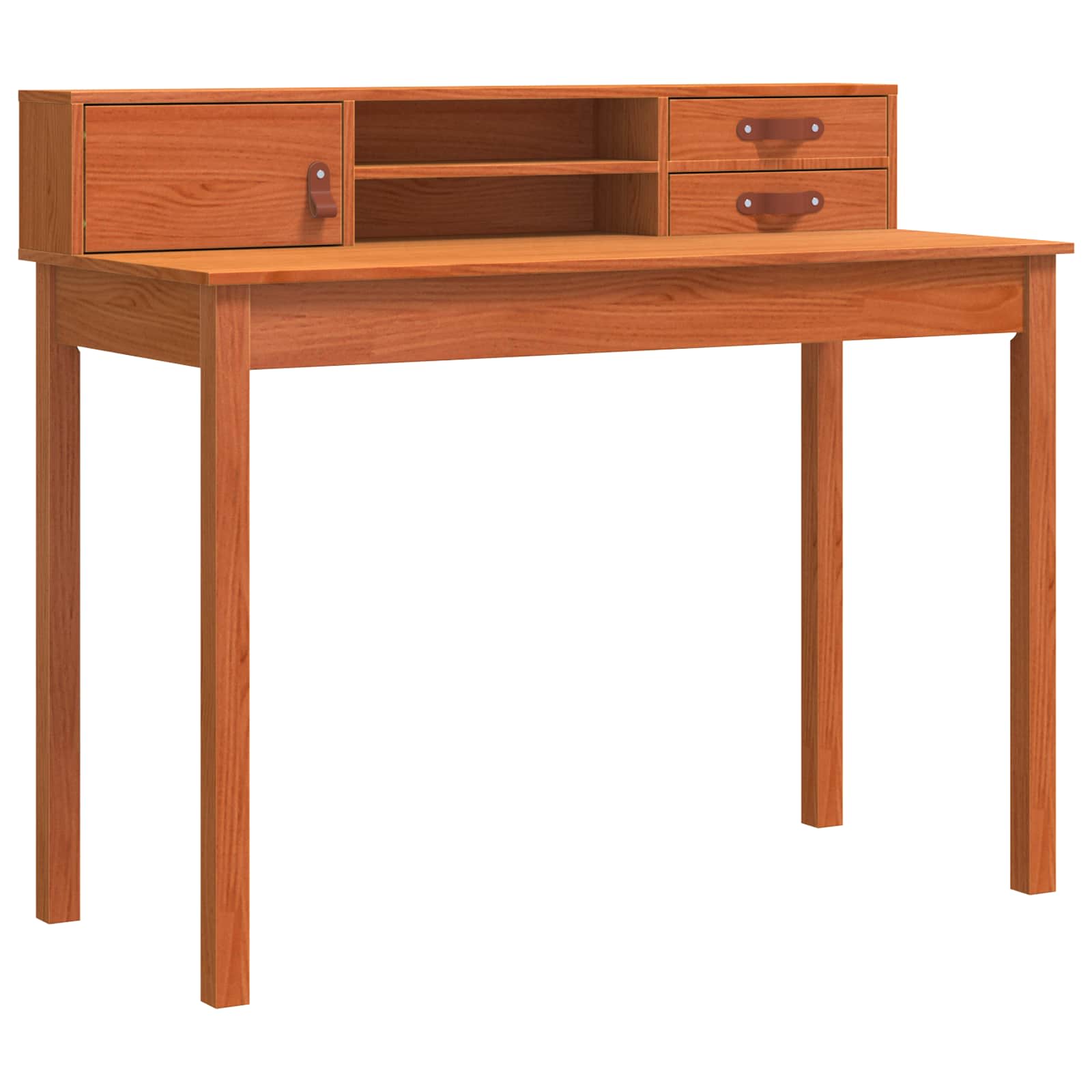 vidaXL Schreibtisch Wachsbraun 110 x 50 x 93 cm Massives Kiefernholz