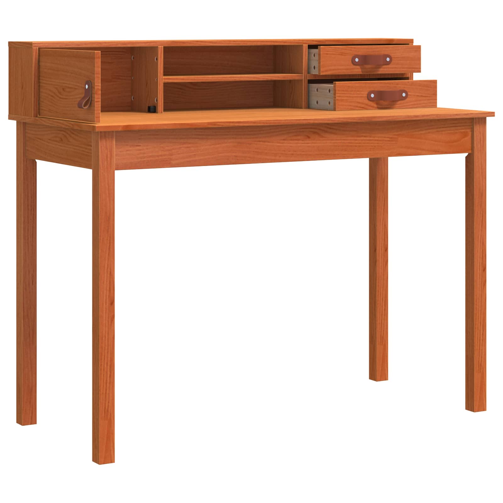 vidaXL Schreibtisch Wachsbraun 110 x 50 x 93 cm Massives Kiefernholz