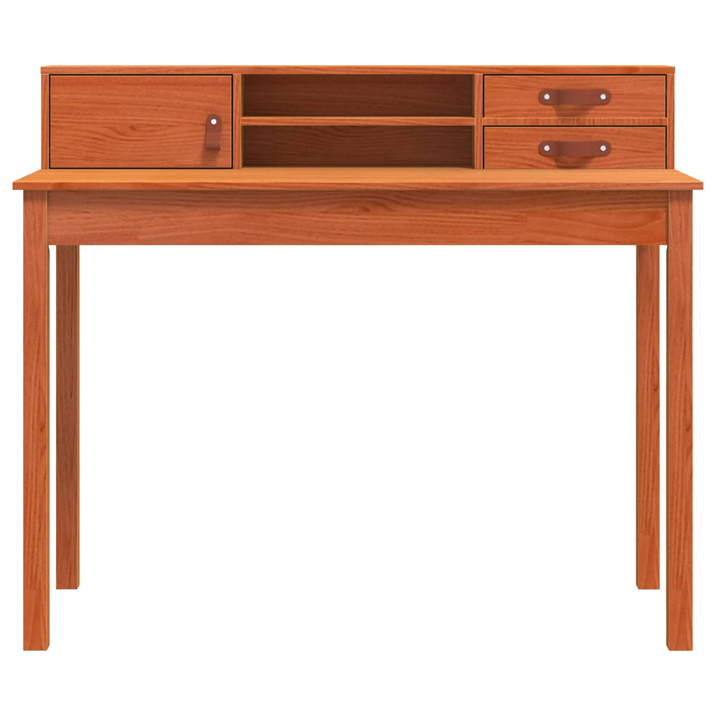 vidaXL Schreibtisch Wachsbraun 110 x 50 x 93 cm Massives Kiefernholz