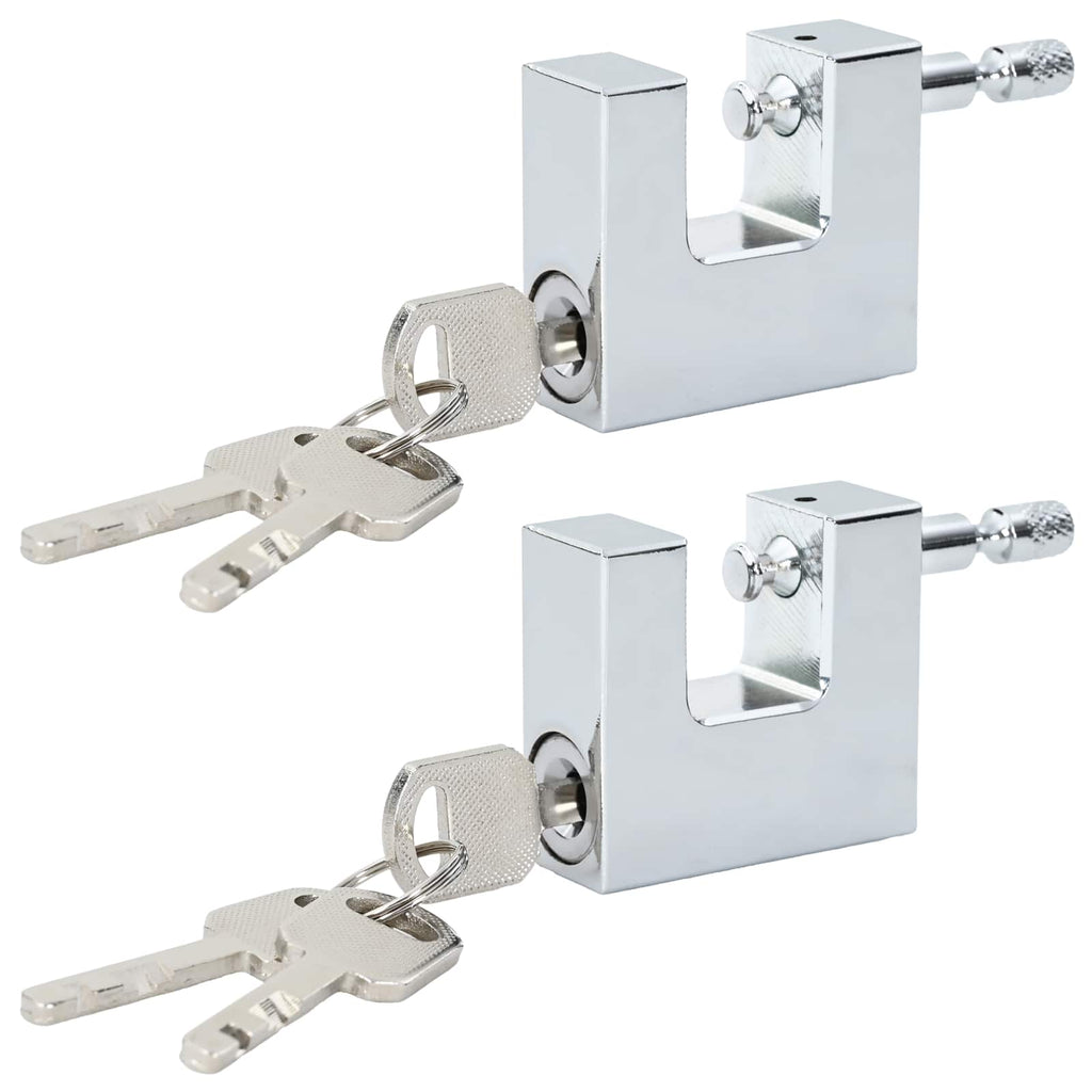 vidaXL Vorhängeschloss 2 pcs Silber Stahl