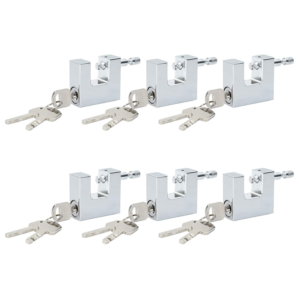 vidaXL Vorhängeschloss 6 pcs Silber Stahl