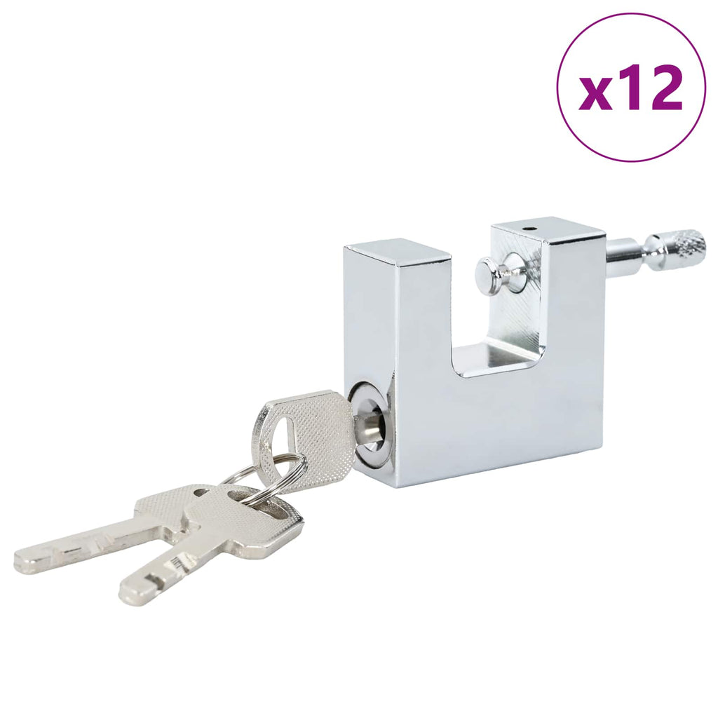 vidaXL Vorhängeschloss 12 pcs Silber Stahl