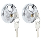 vidaXL Diskusschlösser mit Schlüsseln 2 pcs Silber 6 x 2,3 x 6 cm