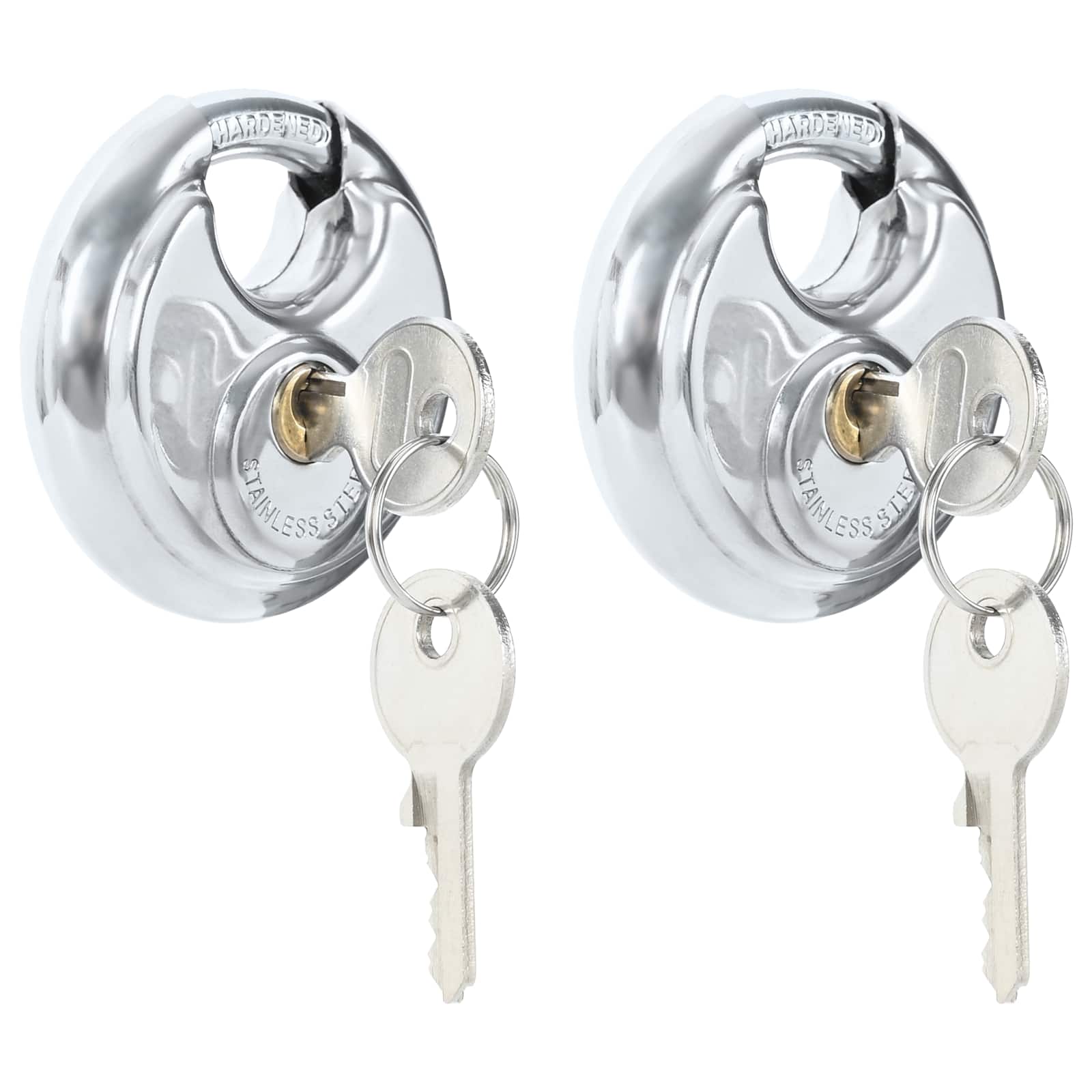 vidaXL Diskusschlösser mit Schlüsseln 2 pcs Silber 6 x 2,3 x 6 cm