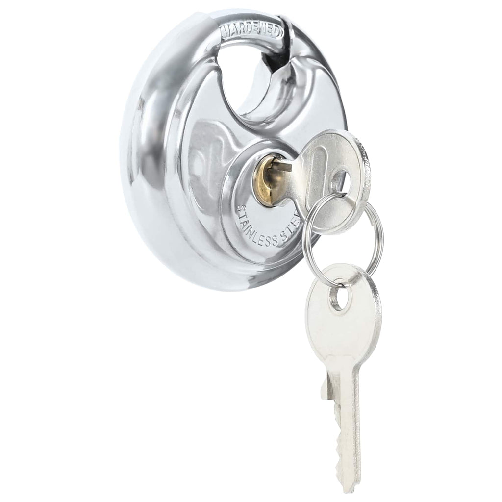 vidaXL Diskusschlösser mit Schlüsseln 6 pcs Silber 6 x 2,3 x 6 cm