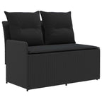 vidaXL Gartenarmsessel mit Ecksofa 2 Stück Schwarz PE-Rattan