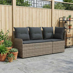 vidaXL Gartenarmsessel mit Ecksofa 2 Stück Grau und Dunkelgrau