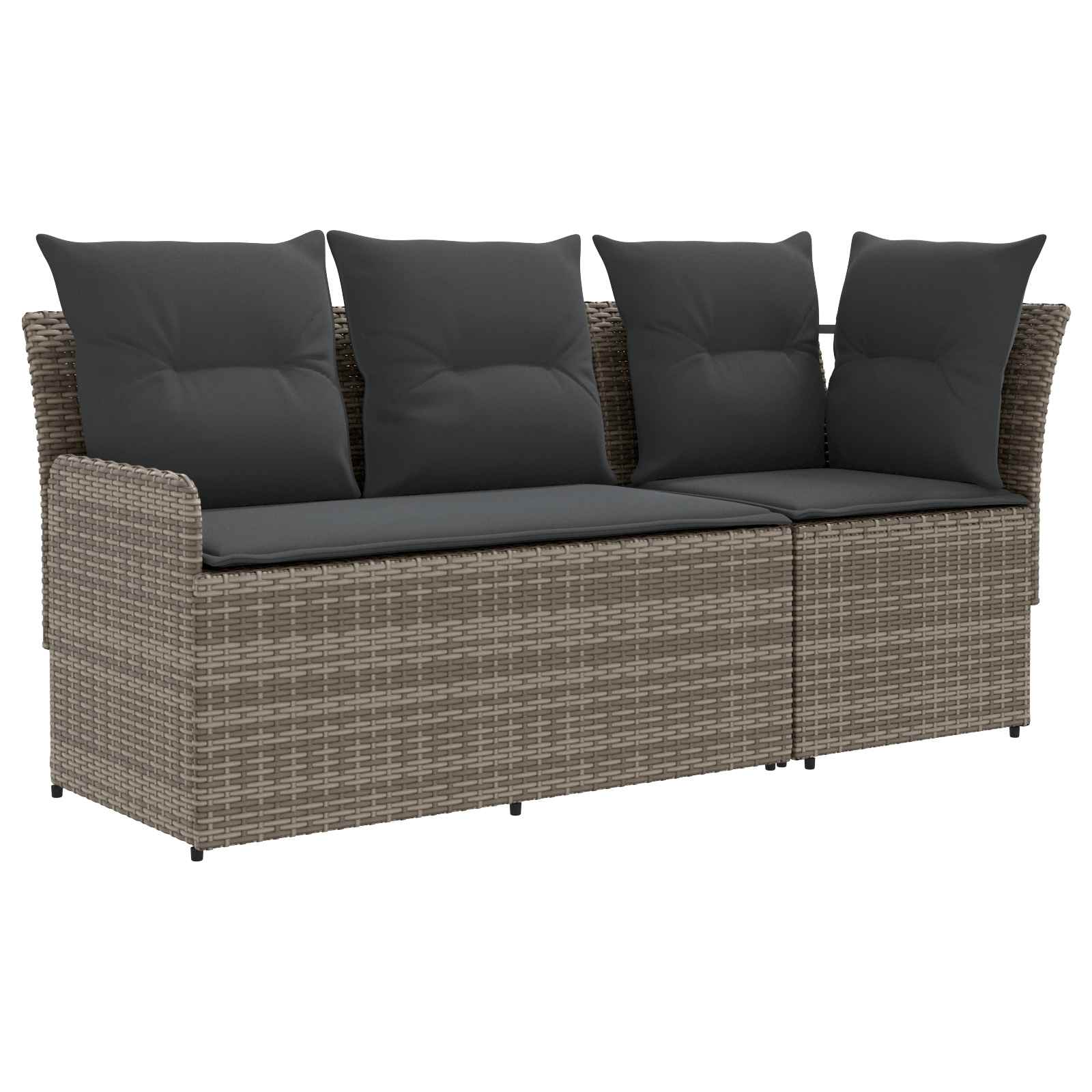 vidaXL Gartenarmsessel mit Ecksofa 2 Stück Grau und Dunkelgrau