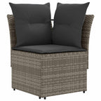 vidaXL Gartenarmsessel mit Ecksofa 2 Stück Grau und Dunkelgrau