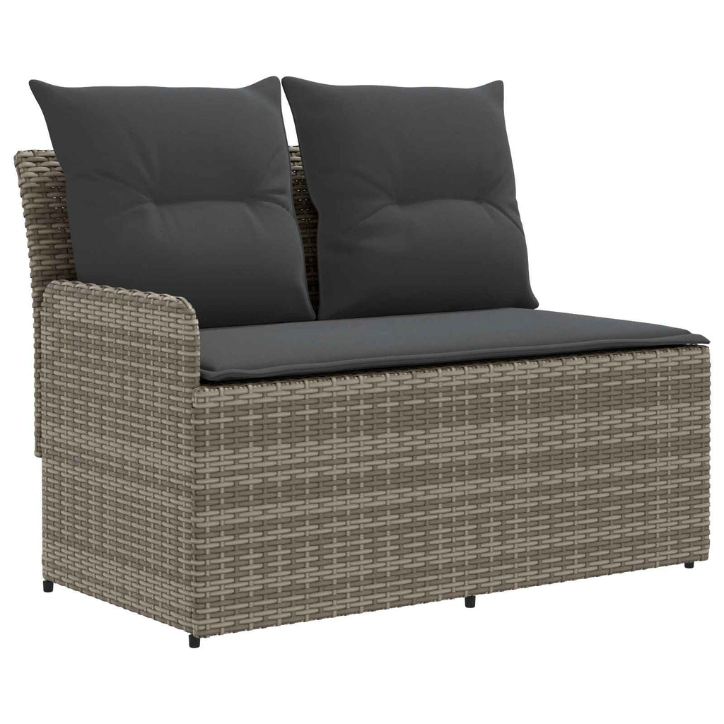 vidaXL Gartenarmsessel mit Ecksofa 2 Stück Grau und Dunkelgrau