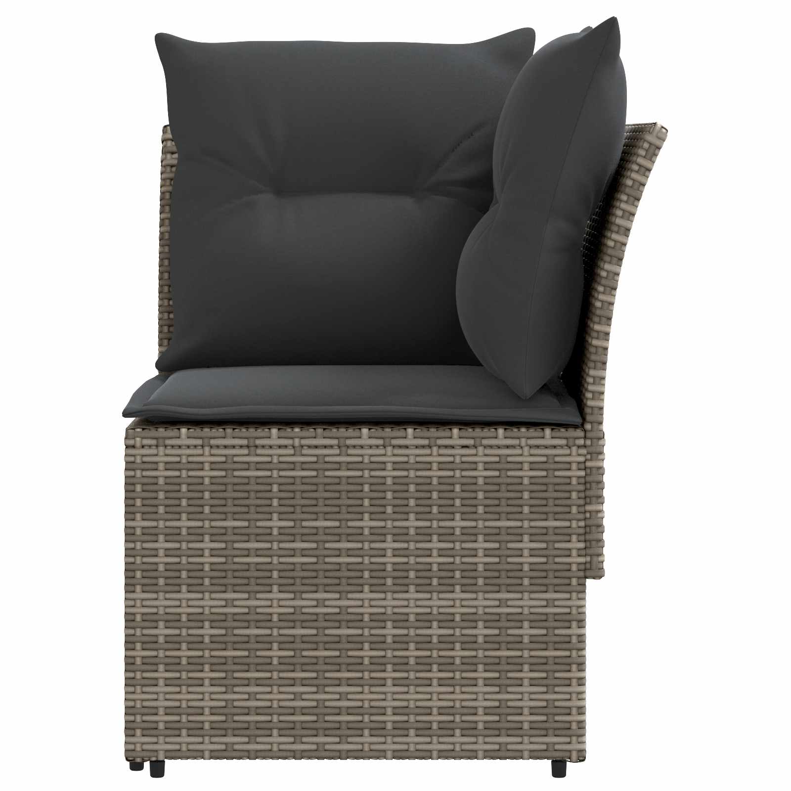 vidaXL Gartenarmsessel mit Ecksofa 2 Stück Grau und Dunkelgrau