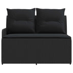 vidaXL Garten Armlehnen Sofa mit Klapptisch 2 Stück Schwarz PE-Rattan
