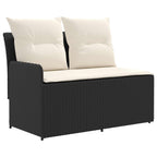 vidaXL Garten Armlehnen Sofa mit Klapptisch 2 Stück Schwarz und Creme