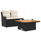 vidaXL Garten Armlehnen Sofa mit Klapptisch 2 Stück Schwarz und Creme
