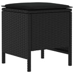 vidaXL Garten-Fußhocker 2 Stück Schwarz 38 x 38 x 45 cm PE-Rattan