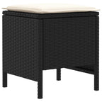 vidaXL Garten-Fußhocker 2 Stück Schwarz und Creme 38 x 38 x 45 cm