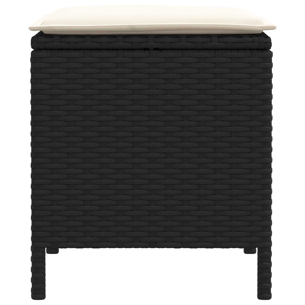 vidaXL Garten-Fußhocker 2 Stück Schwarz und Creme 38 x 38 x 45 cm