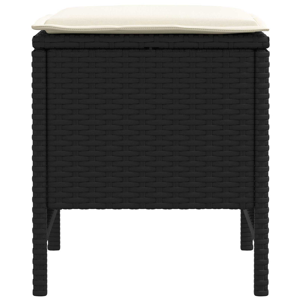 vidaXL Garten-Fußhocker 2 Stück Schwarz und Creme 38 x 38 x 45 cm