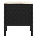 vidaXL Garten-Fußhocker 2 Stück Schwarz und Creme 38 x 38 x 45 cm