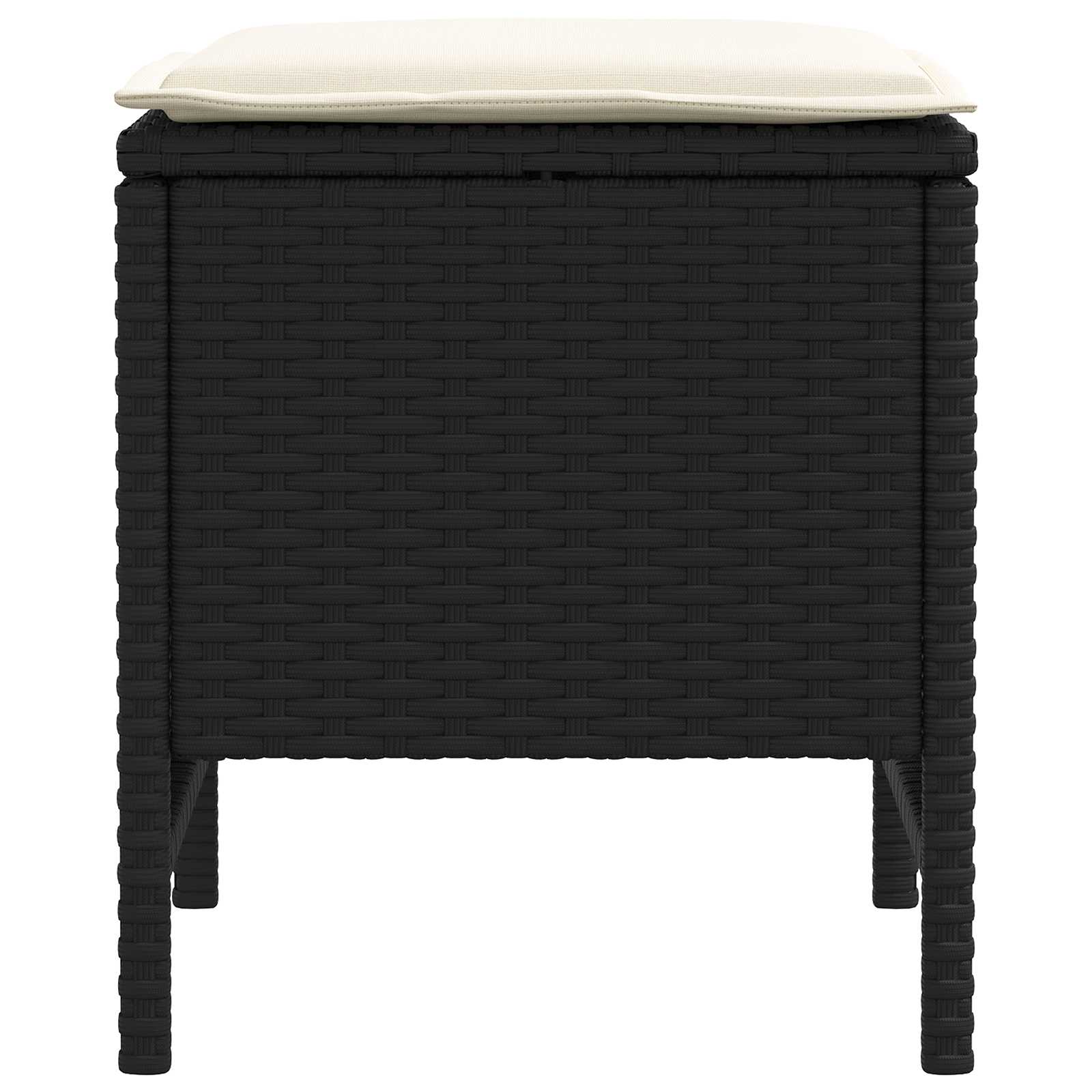 vidaXL Garten-Fußhocker 2 Stück Schwarz und Creme 38 x 38 x 45 cm