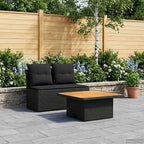 vidaXL 2 Stück Garten Mittel Sofa Mit Hochklapptisch Poly-Rattan