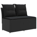 vidaXL 2 Stück Garten Mittel Sofa Mit Hochklapptisch Poly-Rattan