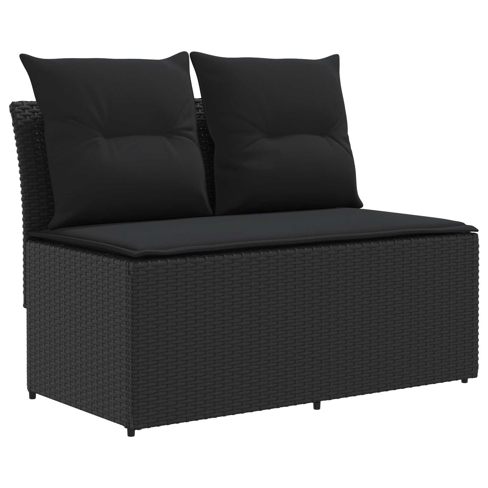 vidaXL 2 Stück Garten Mittel Sofa Mit Hochklapptisch Poly-Rattan